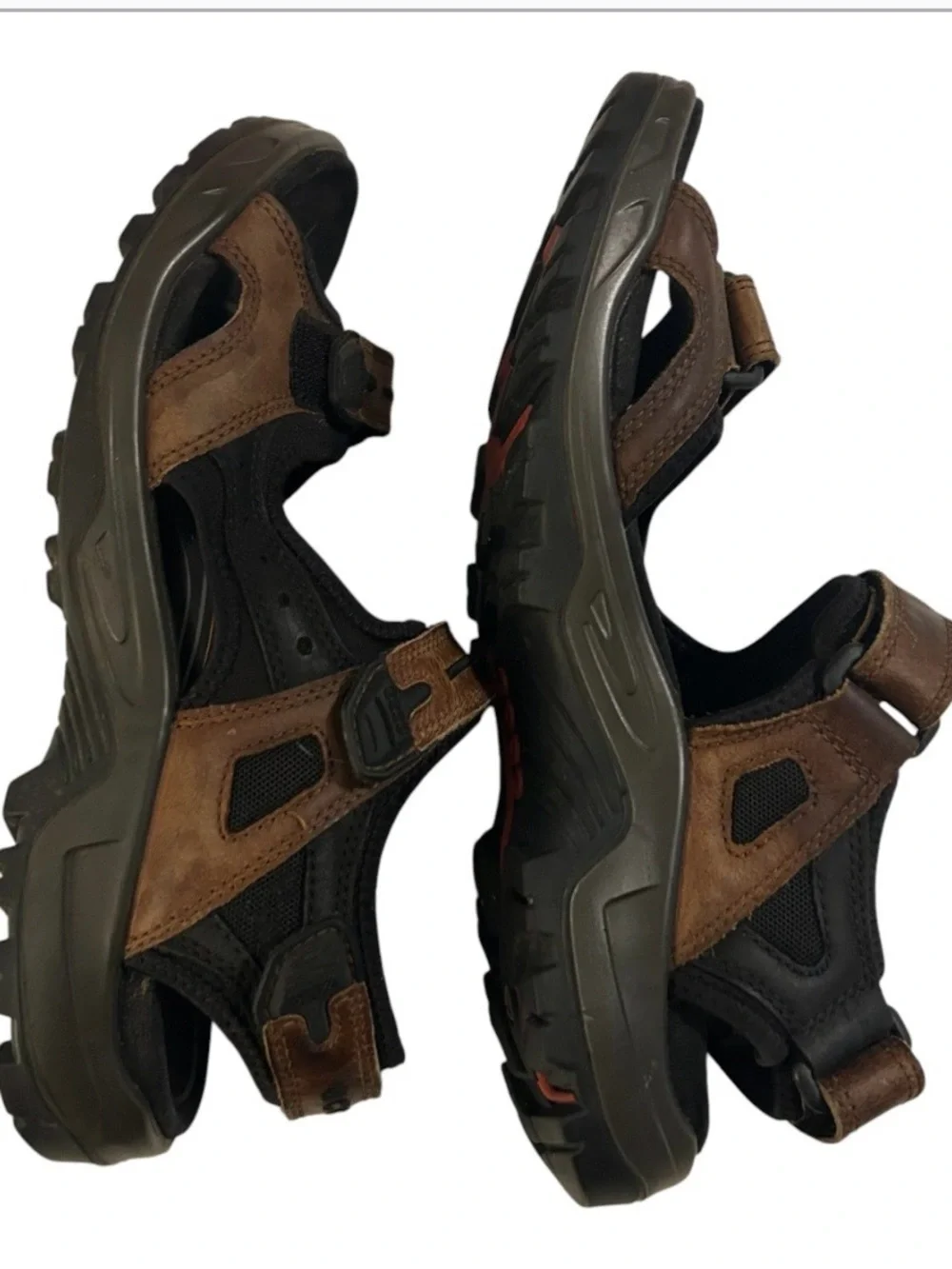 ECCO Yucatan Offroad Sandals Mens 43 US 9.5/10 Brown Leather Hiking Sport